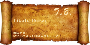 Tibold Bence névjegykártya